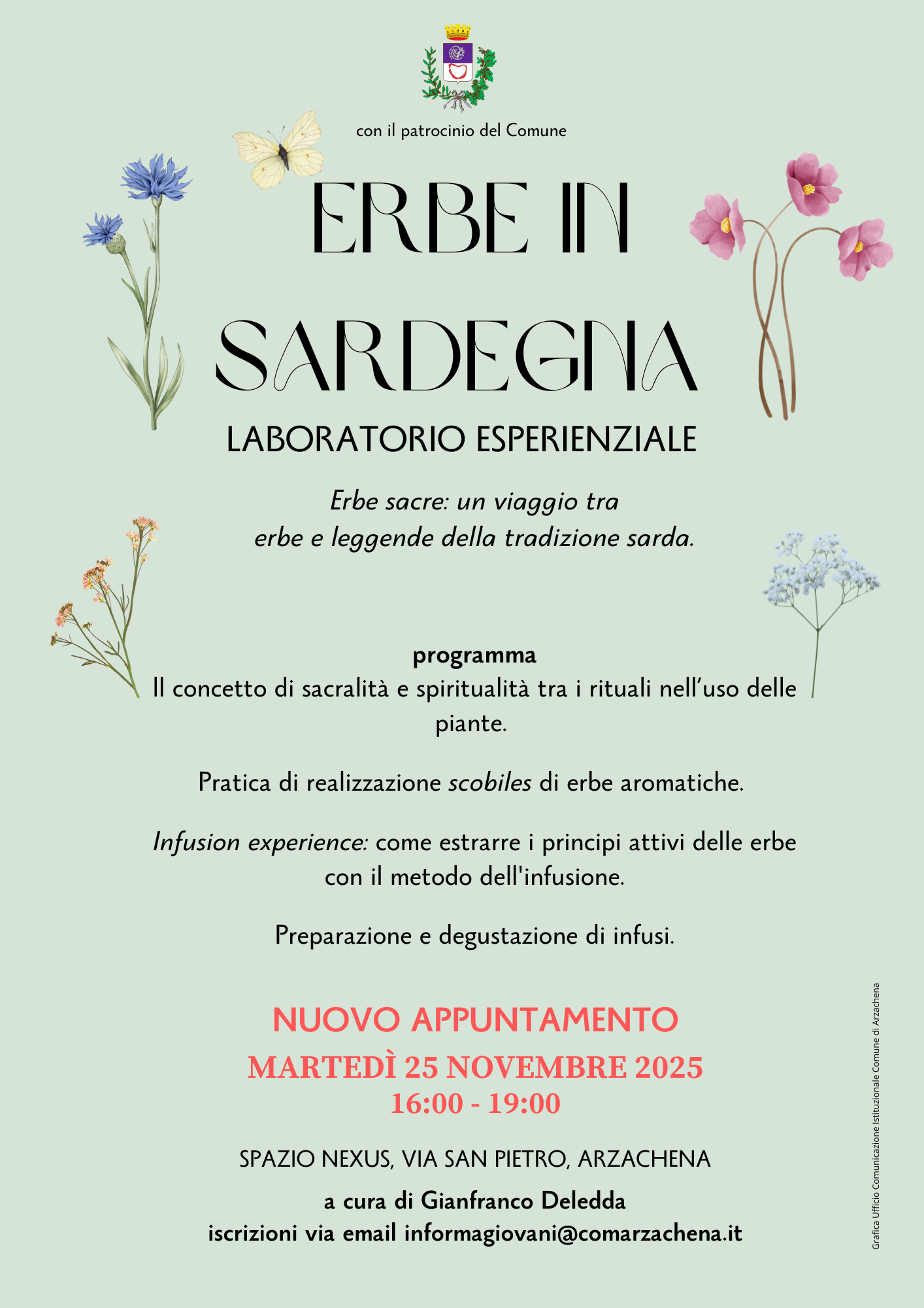 Corso erbe sacre 25 novembre 2025 Arzachena replica