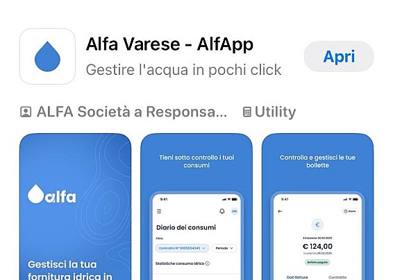AlfApp - la nuova App di Alfa Varese gestore unico dell'acqua