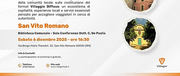 VillagerHub: incontro per esplorare le possibilità del villaggio diffuso