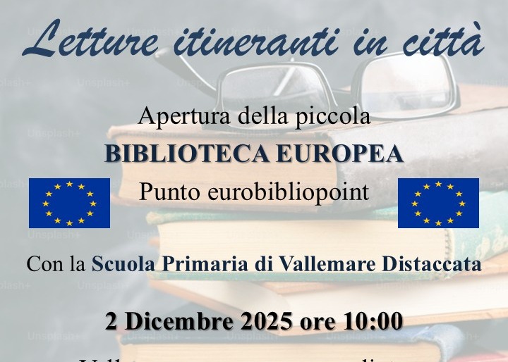 Letture itineranti in città - 2 dicembre ore 10:00 mediateca Mira Cancelli di Vallemare