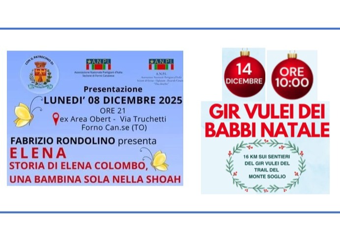 Eventi paesi vicini: Forno,                                                                                                                  Dicembre 2025