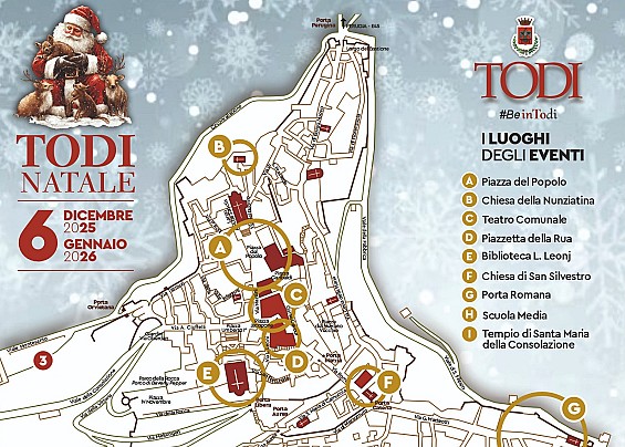 Natale a Todi, il programma degli eventi dal 6 dicembre 2025 al 6 gennaio 2026