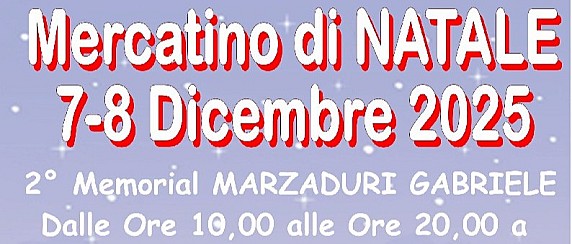 Mercatino di Natale - 7 e 8 dicembre 2025