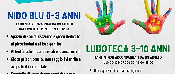 Iscrizioni anno 2026 alle attività Ludoteca (3-10 anni) e Nido Blu (0-3 anni) di Villa Ghedini