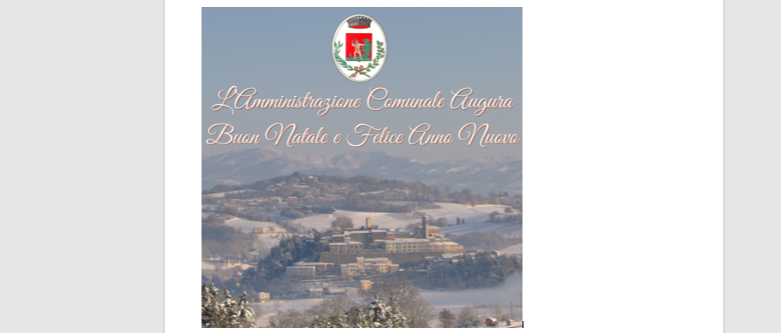 Auguri dall'Amministrazione Comunale