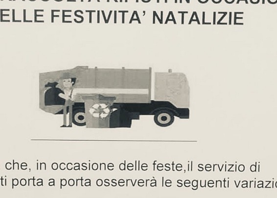 AVVISO: RACCOLTA RIFIUTI FESTIVITÀ NATALIZIA