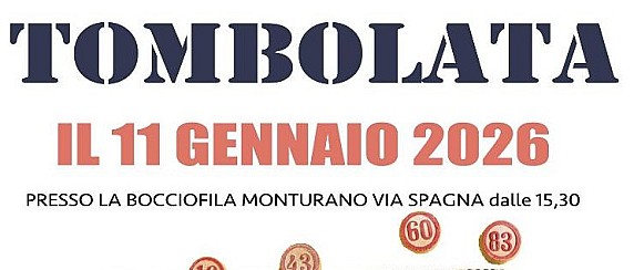 Tombolata l' 11 gennaio 2026 presso la Bocciofila Monturano
