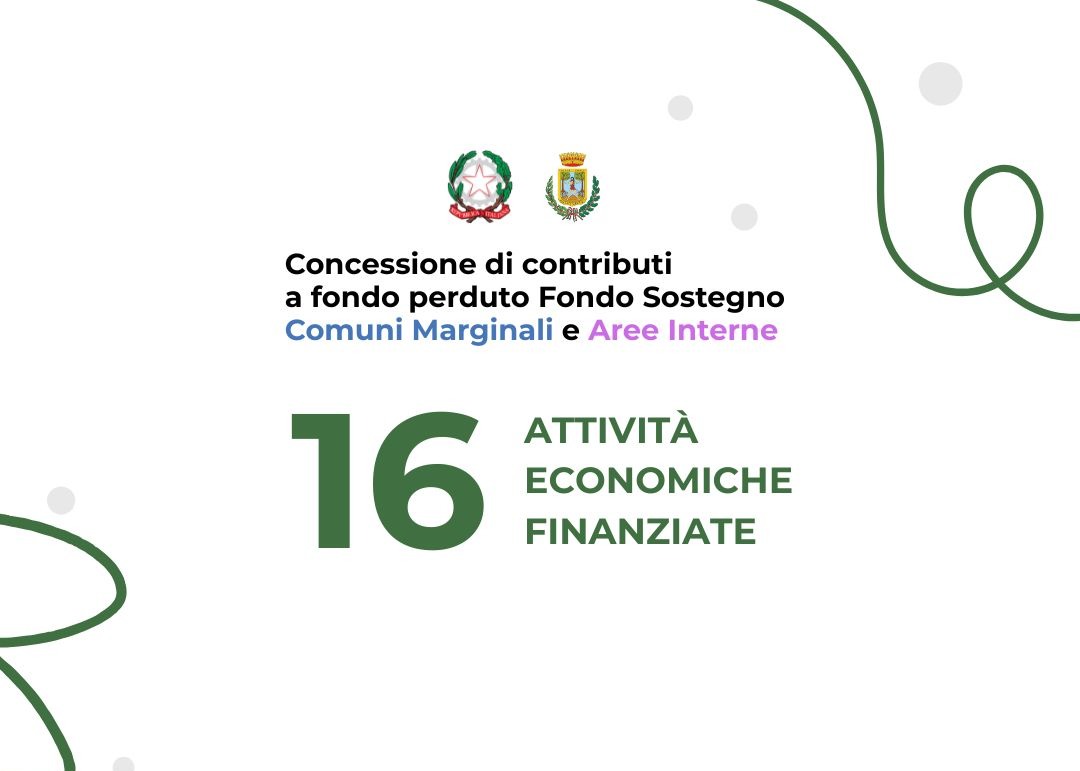 Assegnazione contributi a fondo perduto Fondo Sostegno Comuni Marginali e Aree Interne