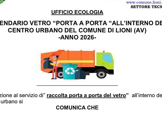 CALENDARIO ANNUALE RACCOLTA VETRO NEL CENTRO URBANO