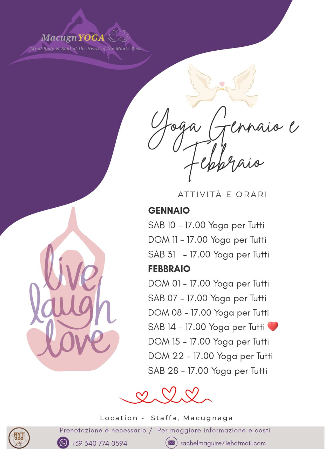 MacugnYOGA Gennaio e Febbraio 2026