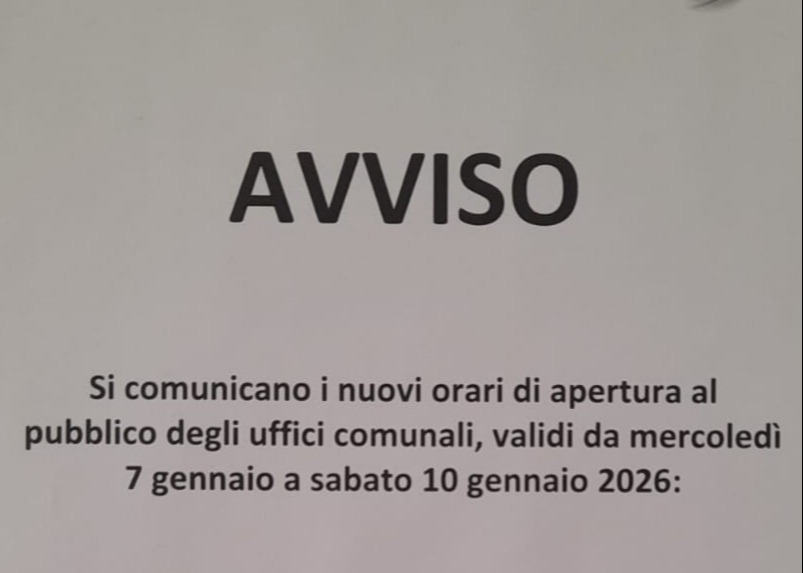 Orari aperture uffici comunali