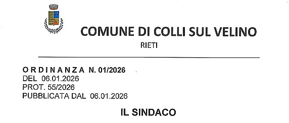 ORDINANZA N.01 / 2026