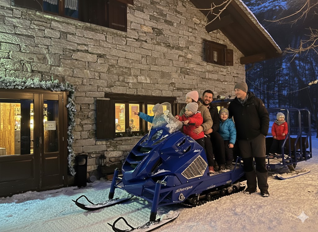 motoslitta con ospiti