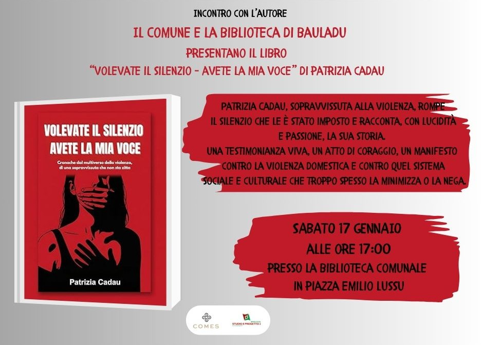 PRESENTAZIONE DEL LIBRO "VOLEVATE IL SILENZIO - AVETE LA MIA VOCE" DI PATRIZIA CADAU