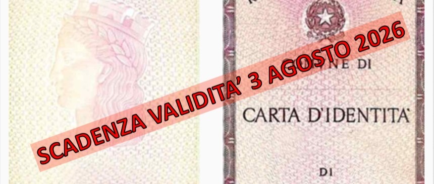 Nuova scadenza delle carte d’identità rilasciate su modello cartaceo