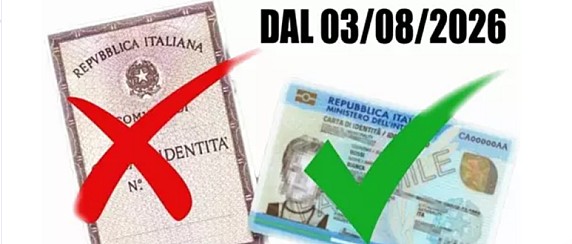 Avviso cessazione validita’ carta identita’ cartacea dal 03.08.2026