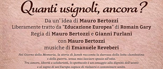 Il reading “Quanti usignoli, ancora?” a Castelnovo di Sotto in occasione del Giorno della Memoria 2026