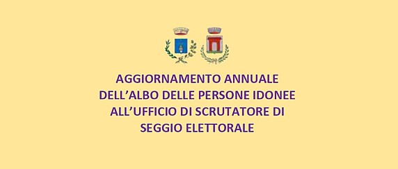 Aggiornamento annuale dell’albo delle persone idonee all’ufficio di scrutatore di seggio elettorale