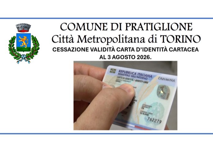 Pratiglione – Cessazione Validità Carta d’Identità Cartacea