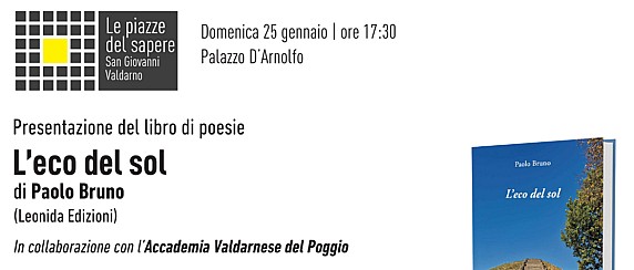 Le piazze del sapere: domenica 25 gennaio a Palazzo d’Arnolfo poesia, musica e teatro con “L’eco del sol” di Paolo Bruno