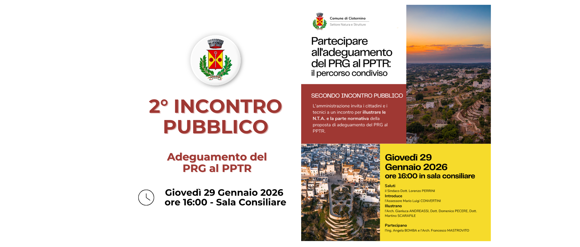 Secondo incontro pubblico sull’adeguamento del PRG al PPTR