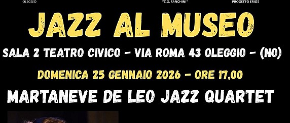 Torna “Jazz al museo” con Martaneve De Leo – domenica 25 gennaio ore 17.00 Sala 2 Teatro Civico