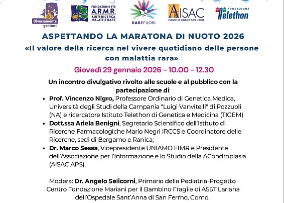 "IL VALORE DELLA RICERCA NEL VIVERE QUOTIDIANO DELLE PERSONE CON MALATTIA RARA" - INCONTRO 29 GENNAIO 2026
