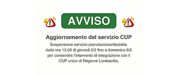 CUP di Crema: sospensione temporanea del servizio prenotazione visite ed esami