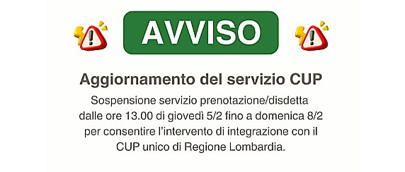 CUP di Crema: sospensione temporanea del servizio prenotazione visite ed esami