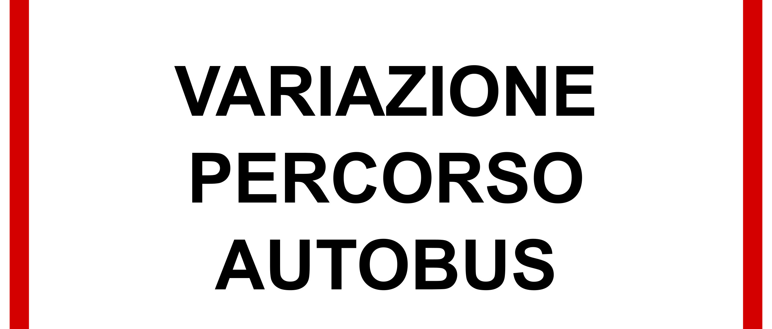 VARIAZIONE PERCORSO AUTOBUS DI LINEA.