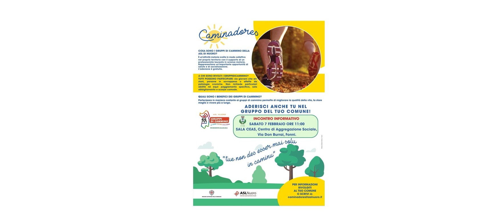 Progetto "Caminadores - Gruppi di Cammino”