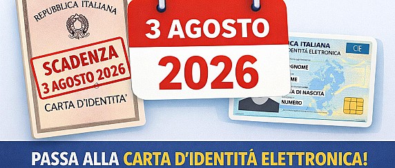 Scadenza validità Carte di Identità in formato cartaceo: 03/08/2026