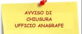 CHIUSURA UFFICIO ANAGRAFE