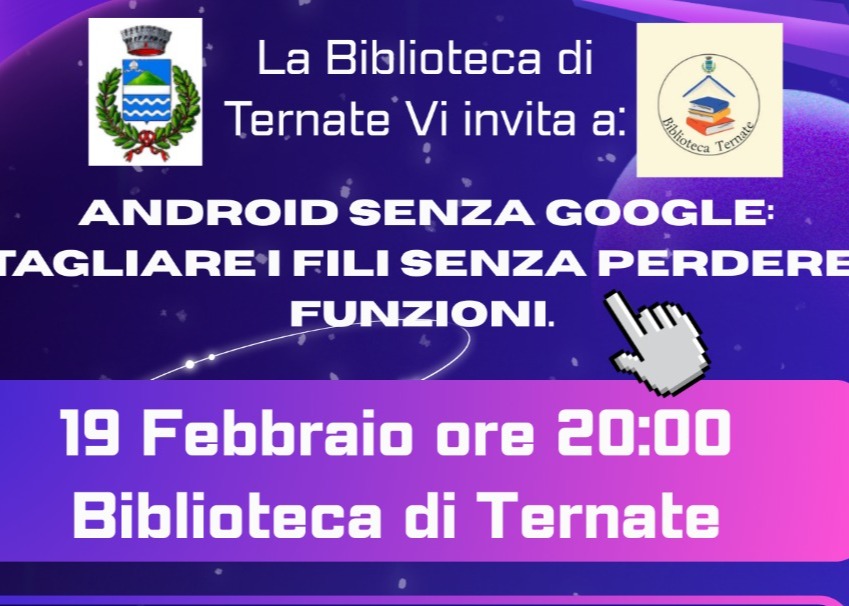 La biblioteca comunale invita all'evento gratuito "Android senza Google: tagliare i fili senza perdere funzioni"