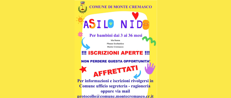 Asilo Nido - Iscrizioni aperte