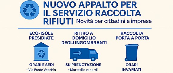 appalto per la gestione dei rifiuti nel Comune: novità e servizi già attivi