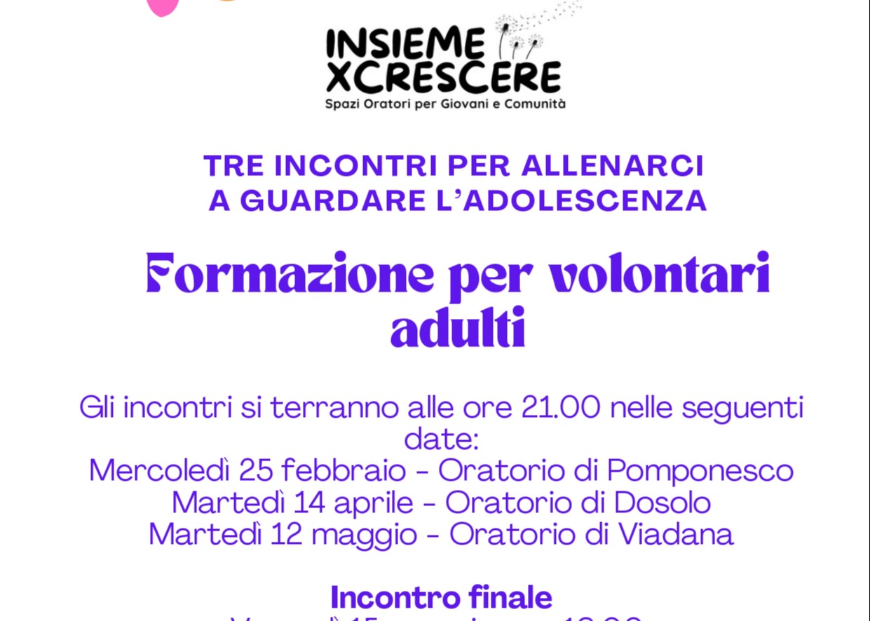 Formazione per volontari adulti: tre incontri per allenarsi a guardare l’adolescenza