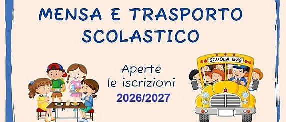 Apertura iscrizioni online servizi mensa e trasporto scolastico A.S. 2026/2027