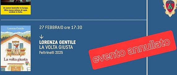 Annullato l'incontro con l'autrice Lorenza Gentile - Rassegna "Scrittori in circolo"