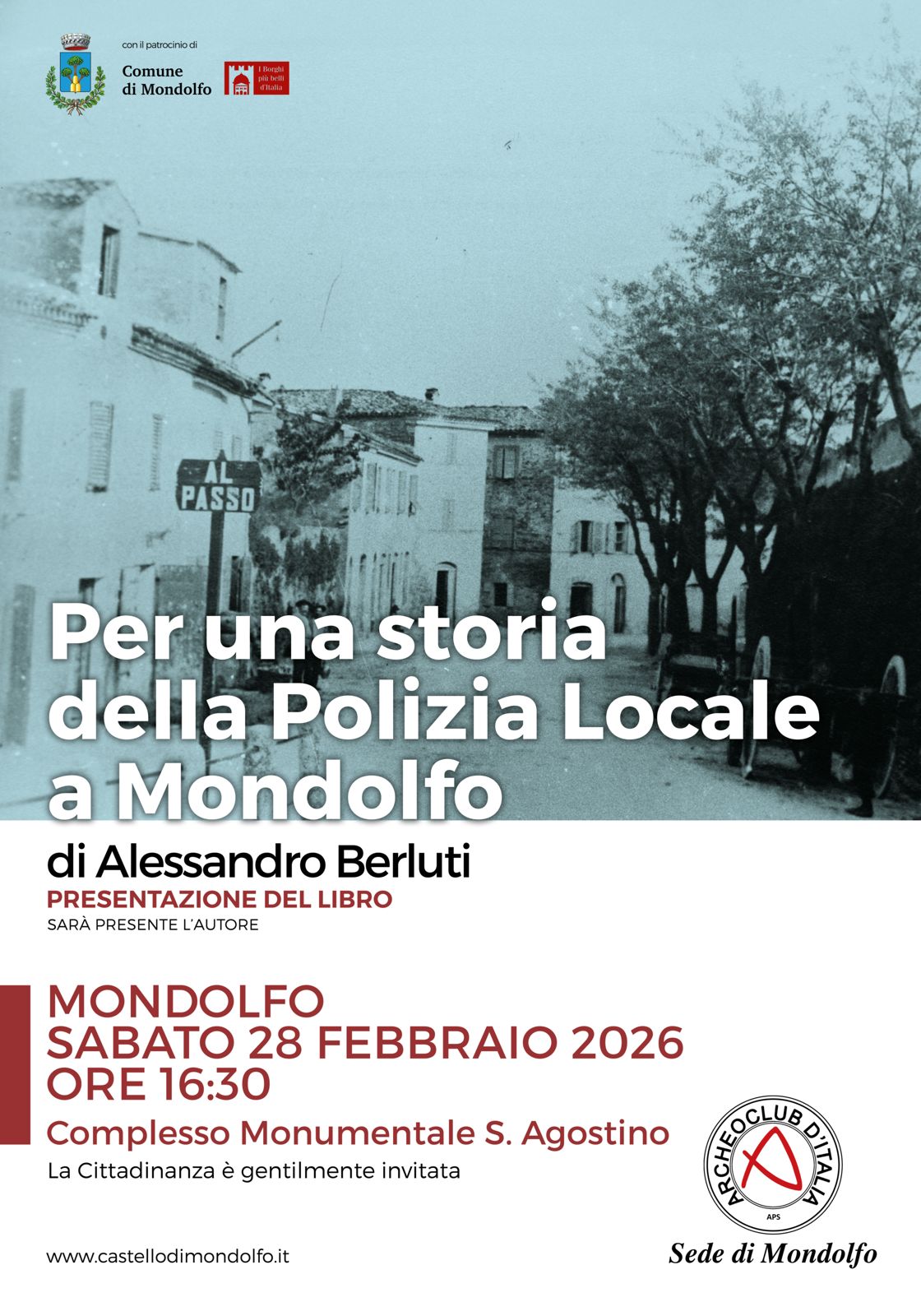 Libro storia Polizia Locale a Mondolfo_presentazione 28 febbraio 2026