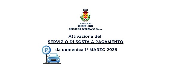 Attivazione del servizio di parcheggio a pagamento da domenica 1° marzo 2026