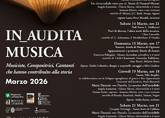 "Inaudita Musica": a Galliate Lombardo la rassegna musicale che valorizza il contributo delle compositrici