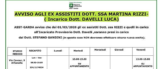 📢 AVVISO ALLA CITTADINANZA – SCELTA MEDICO DI MEDICINA GENERALE