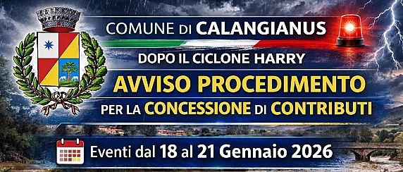 Avviso contributi per eventi calamitosi - Ciclone Harry