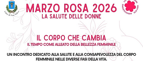Marzo Rosa 2026, si parte dalla Salute