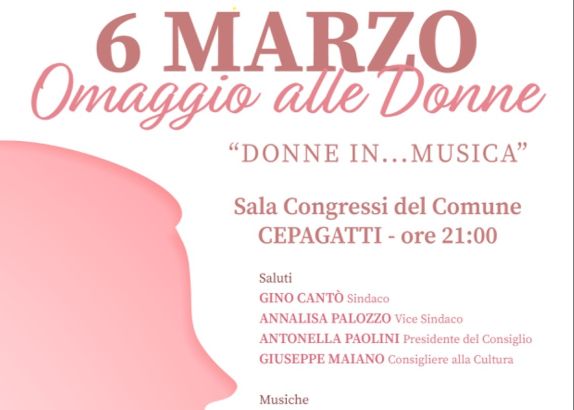 6 MARZO - Omaggio alle donne - sala Congressi del comune ore 21:00