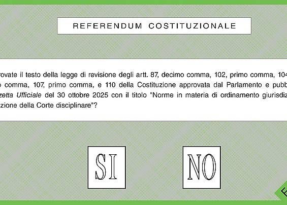 REFERENDUM CONFERMATIVO COSTITUZIONALE 2026: FAC SIMILE SCHEDA DI VOTAZIONE