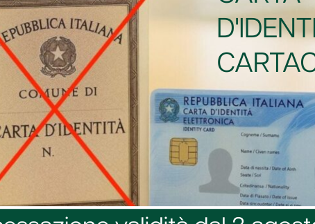 Avviso per i possessori di carta d'identità cartacea.
