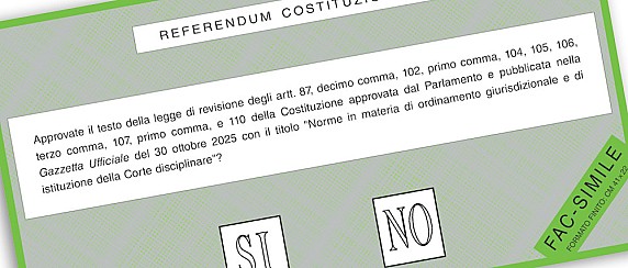 Referendum costituzionale: fac-simile della scheda di voto