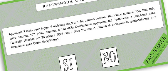 Referendum costituzionale: fac-simile della scheda di voto